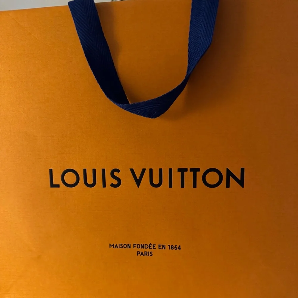 Louis Vuitton Shopping Bag with Blue Ribbon